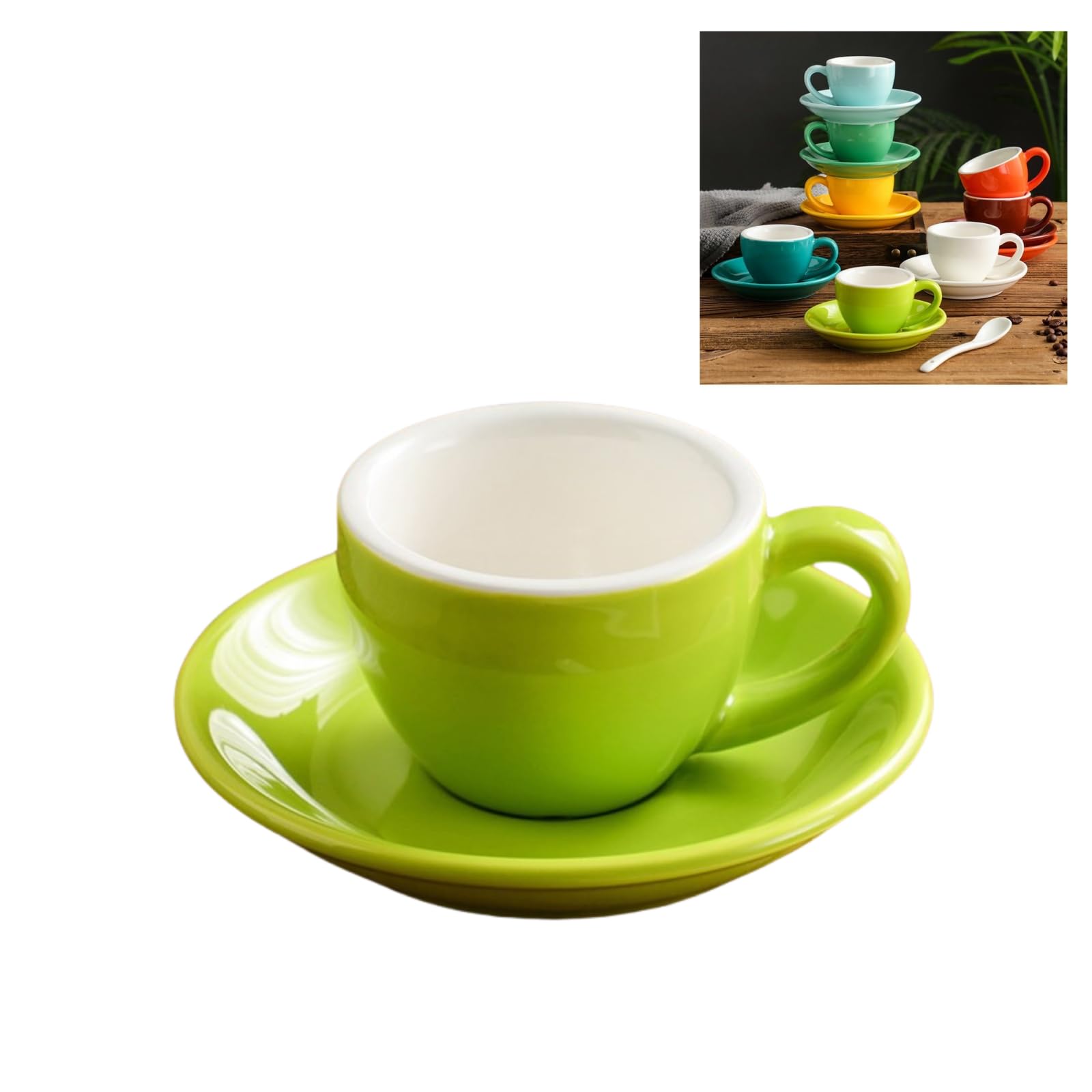 Amazon | カラフルなセラミック製コーヒーカップ エスプレッソカップ
